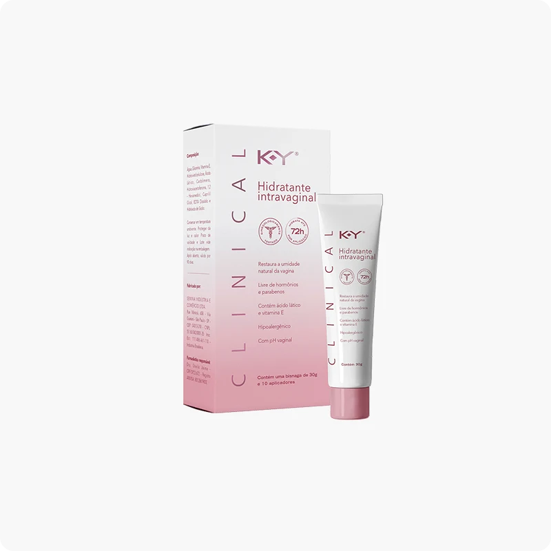 Hidratante intravaginal para ajudar a lidar com desconfortos como secura vaginal ou corrimento vaginal anormal.